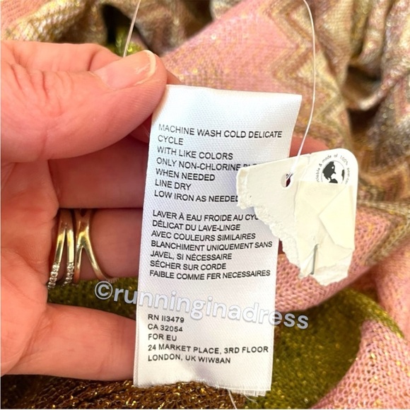 NWOT Free People Cairo Shimmer Chevron Kimono Size One Size In Color Multi - Picture 10 of 12